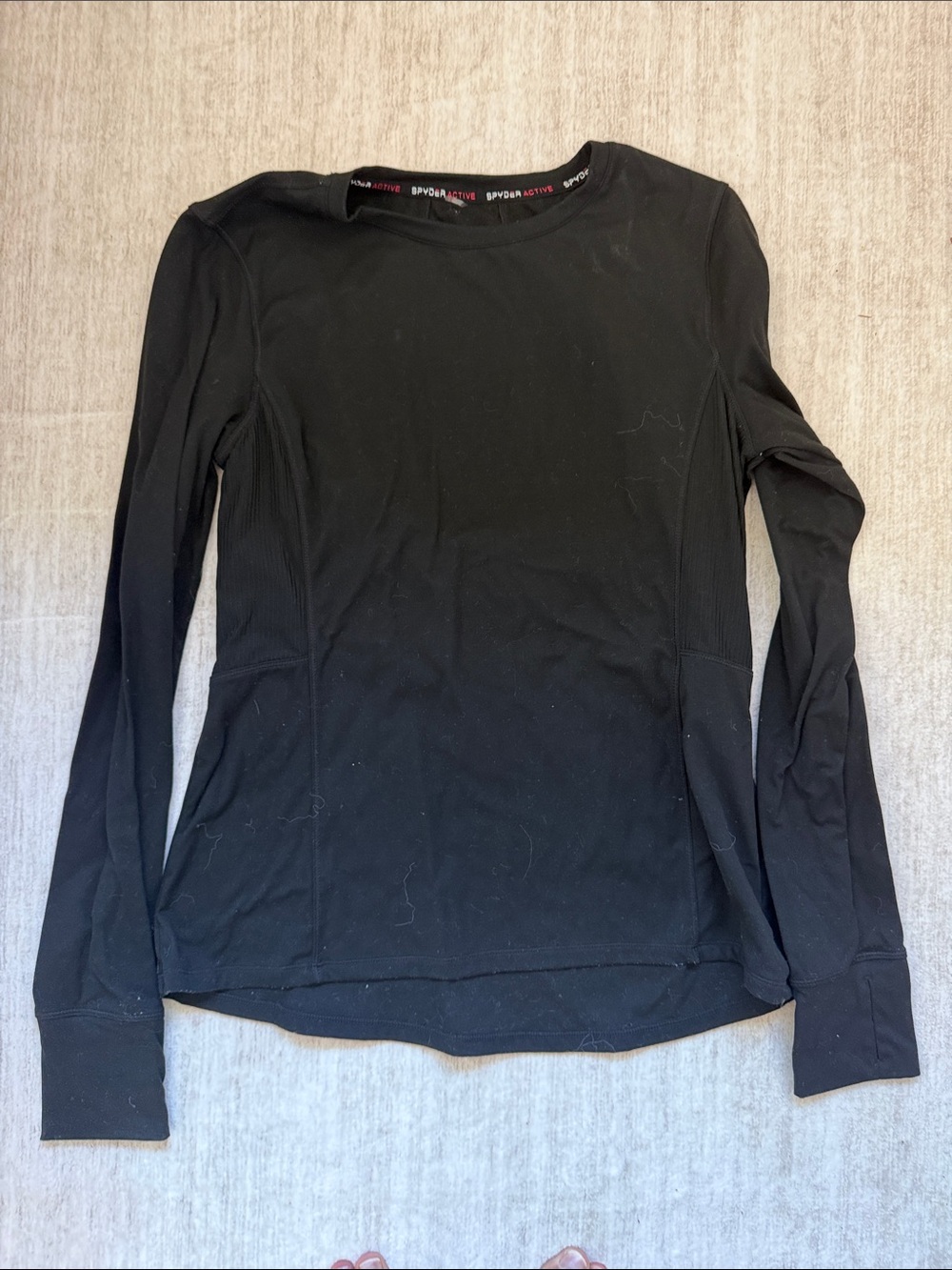 Spyder Black Long Sleeve Women's Athletic Top